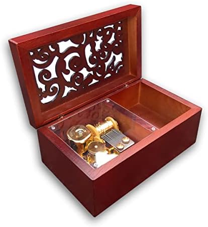 Binkegg Play [Romeo ו- Juliet] Brown Wooden Hollow Out Box Box Box Box עם Sankyo Musical Movement